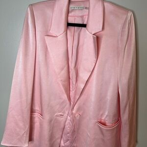 Alice + Olivia Light Pink Satin Blazer